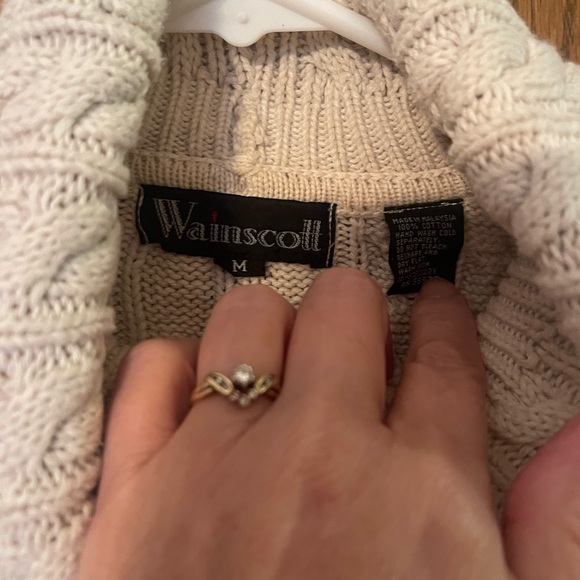 Cowl Neck Cable Knit Sweater * - Picture 2 of 3